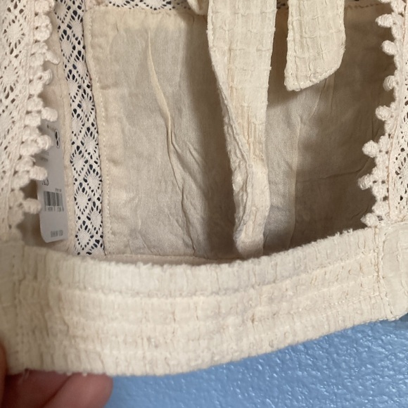 FREE PEOPLE NWT ๐๐ Cropped top. Ruffle sleeves with crochet trim. Bohemian. XS - Picture 7 of 16